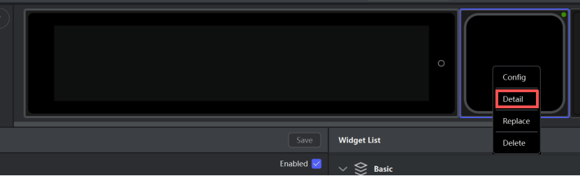 Right-click context menu on module showing Detail option