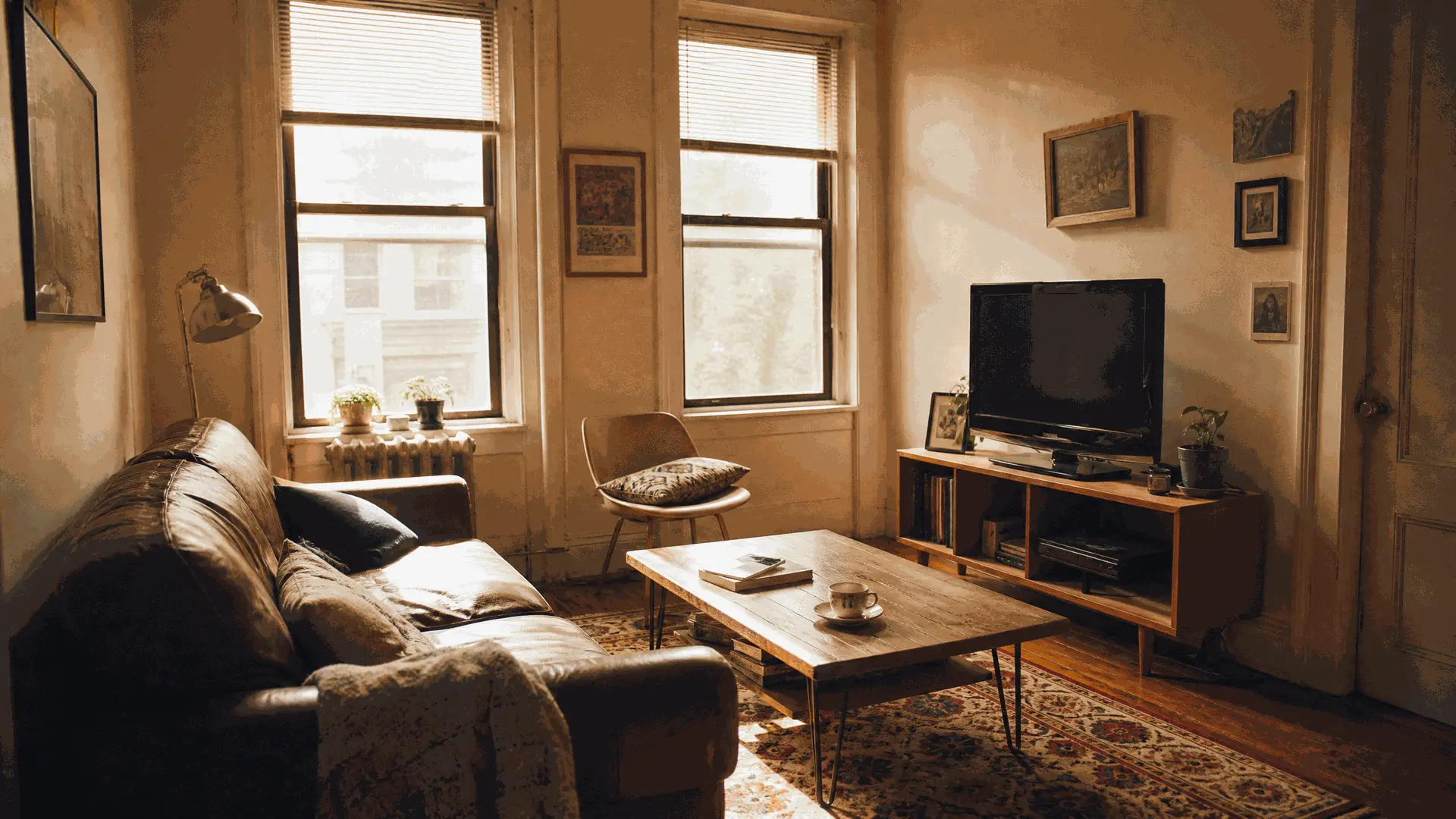 Brooklyn family living room in a traditional American home