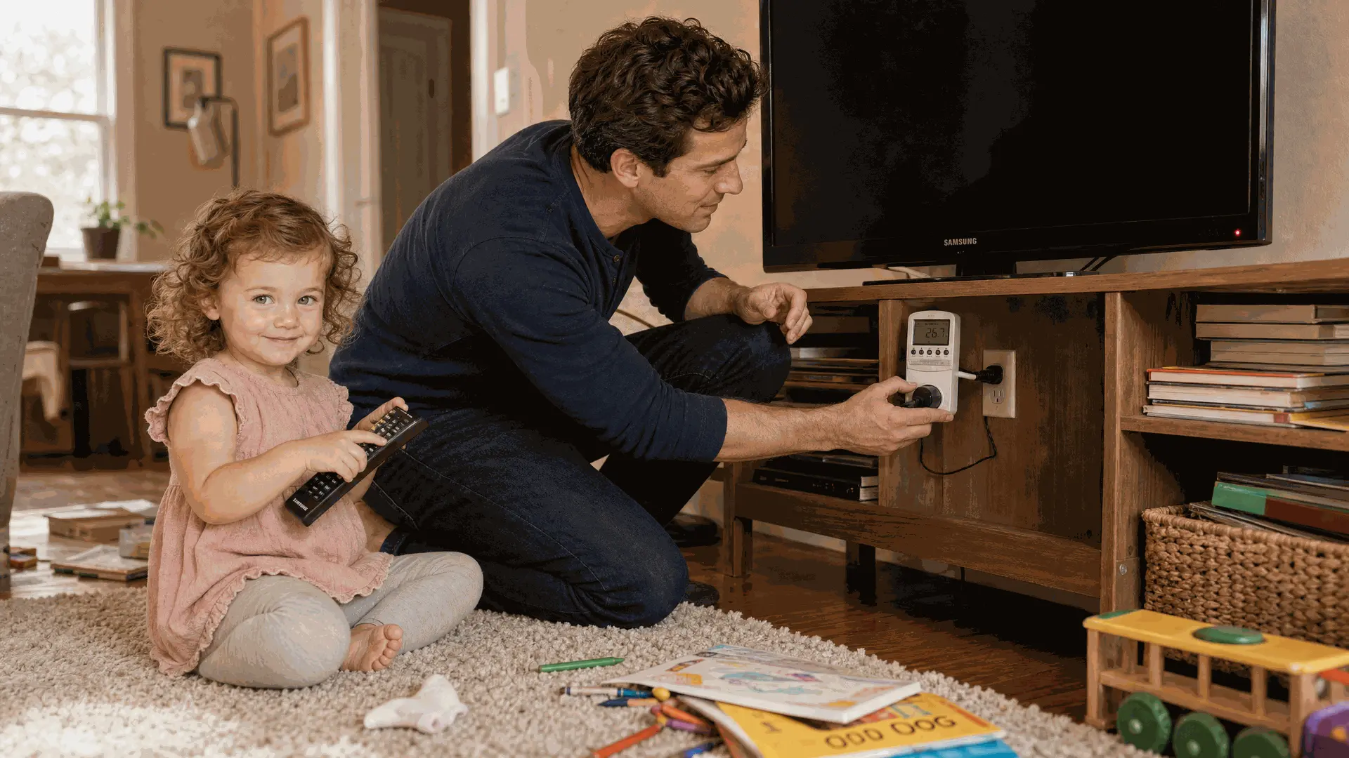 P3 Kill A Watt power meter monitoring a television