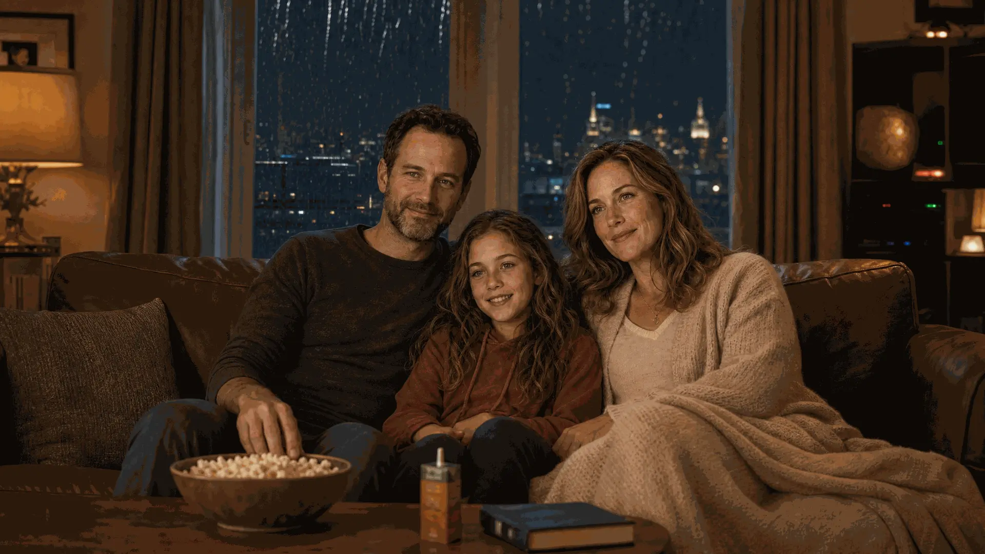 Family movie night with intelligent smart home control